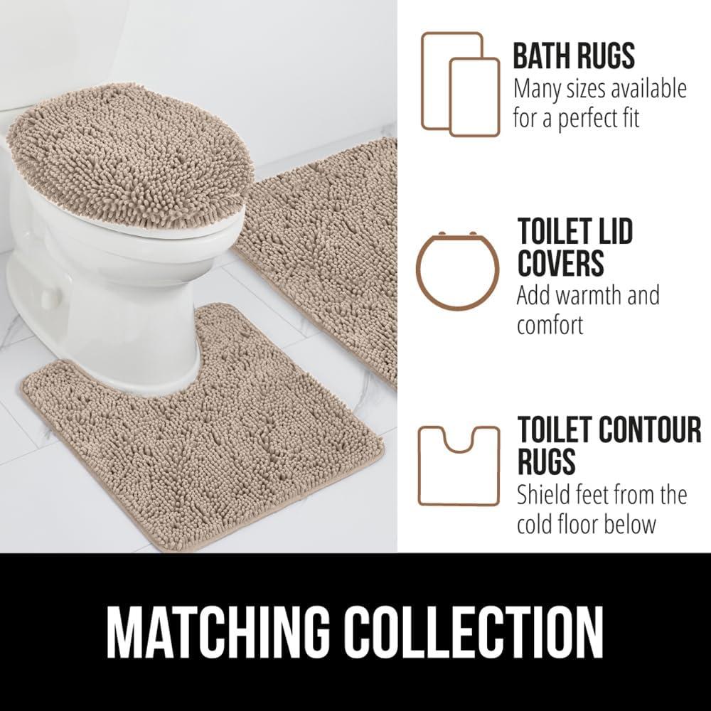 imageGORILLA GRIP Bath Rug Mat 36x24 Thick Absorbent Chenille Quick Dry Microfiber Mats Rubber Backing Washable Shower Floor Rugs Bathmat Runner US Designed Bathroom Home Decor Accessories Gray BeigeGray Beige