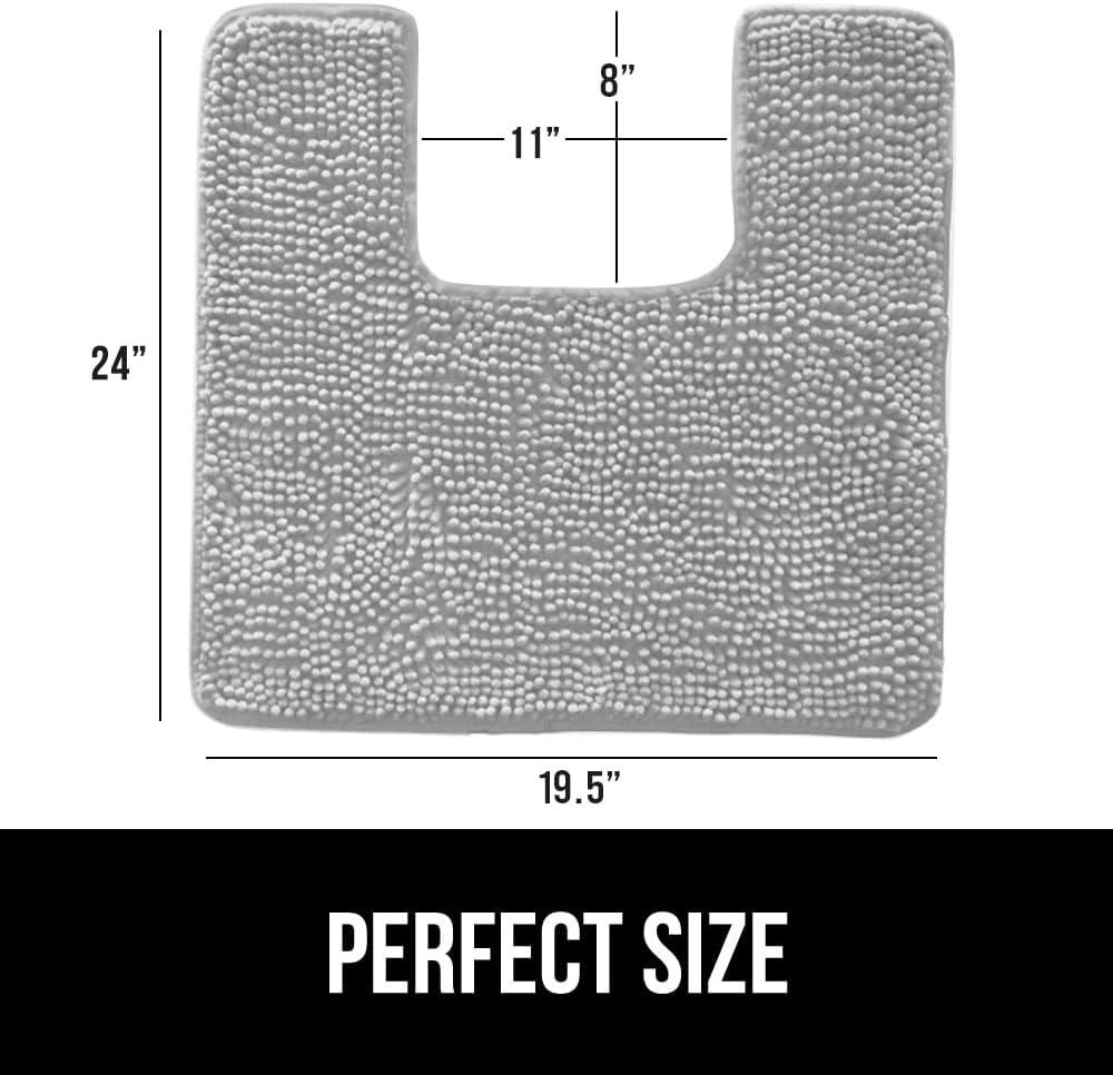 imageGORILLA GRIP Bath Rug Mat 36x24 Thick Absorbent Chenille Quick Dry Microfiber Mats Rubber Backing Washable Shower Floor Rugs Bathmat Runner US Designed Bathroom Home Decor Accessories Gray BeigeLight Gray
