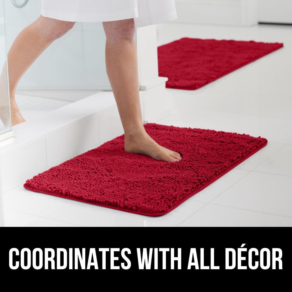 imageGORILLA GRIP Bath Rug Mat 36x24 Thick Absorbent Chenille Quick Dry Microfiber Mats Rubber Backing Washable Shower Floor Rugs Bathmat Runner US Designed Bathroom Home Decor Accessories Gray BeigeRed