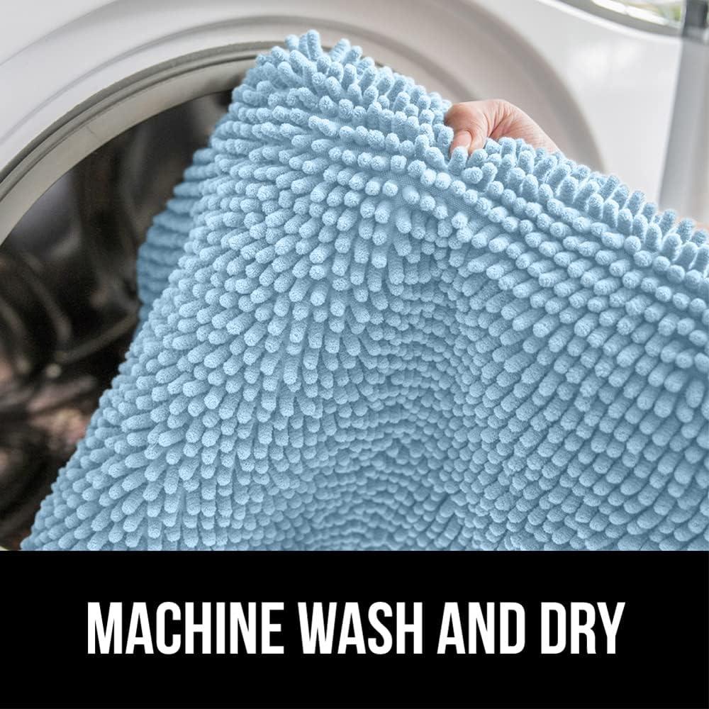 imageGORILLA GRIP Bath Rug Mat 36x24 Thick Absorbent Chenille Quick Dry Microfiber Mats Rubber Backing Washable Shower Floor Rugs Bathmat Runner US Designed Bathroom Home Decor Accessories Gray BeigeSky