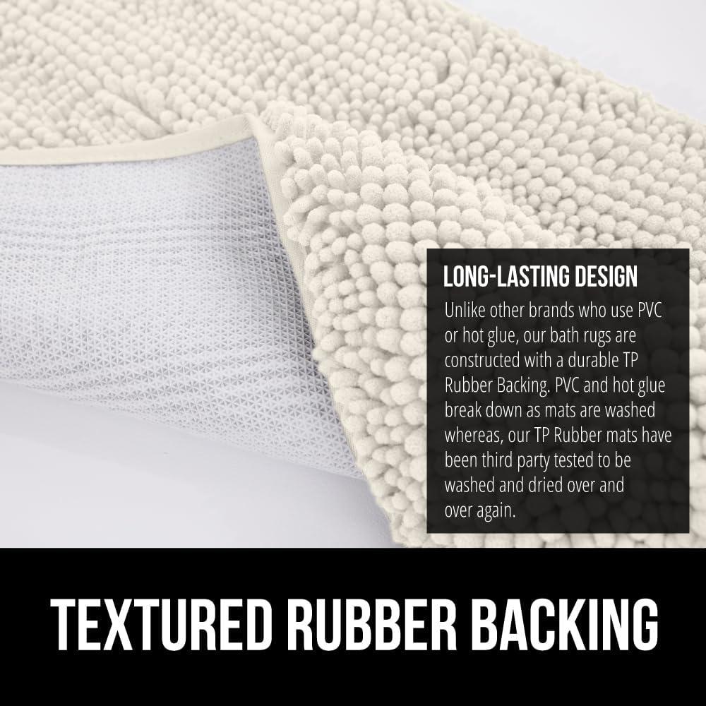 imageGORILLA GRIP Bath Rug Mat 36x24 Thick Absorbent Chenille Quick Dry Microfiber Mats Rubber Backing Washable Shower Floor Rugs Bathmat Runner US Designed Bathroom Home Decor Accessories Gray BeigeIvory
