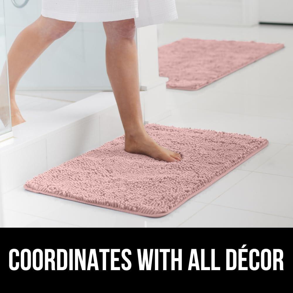 imageGORILLA GRIP Bath Rug Mat 36x24 Thick Absorbent Chenille Quick Dry Microfiber Mats Rubber Backing Washable Shower Floor Rugs Bathmat Runner US Designed Bathroom Home Decor Accessories Gray BeigeDusty Rose