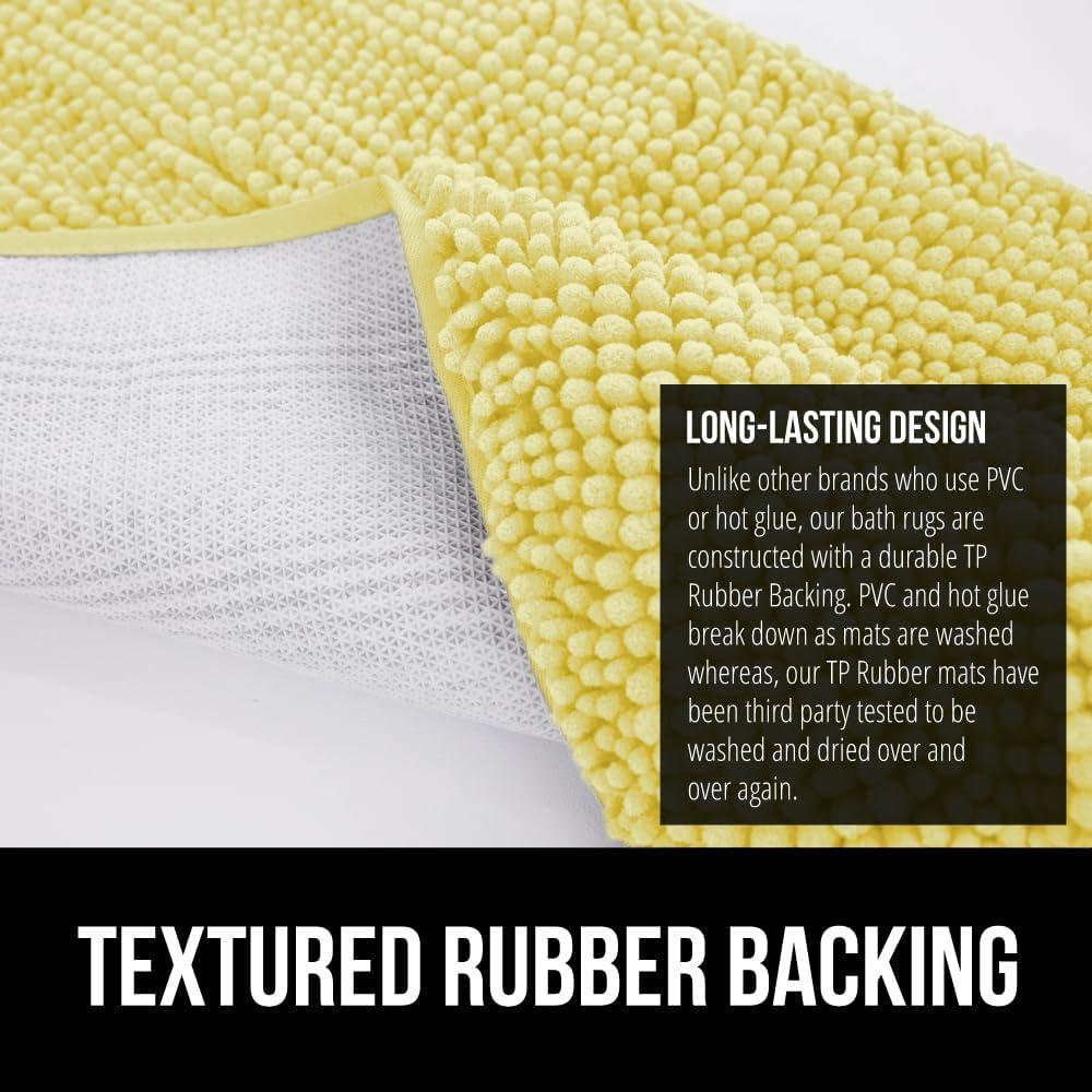 imageGORILLA GRIP Bath Rug Mat 36x24 Thick Absorbent Chenille Quick Dry Microfiber Mats Rubber Backing Washable Shower Floor Rugs Bathmat Runner US Designed Bathroom Home Decor Accessories Gray BeigeYellow