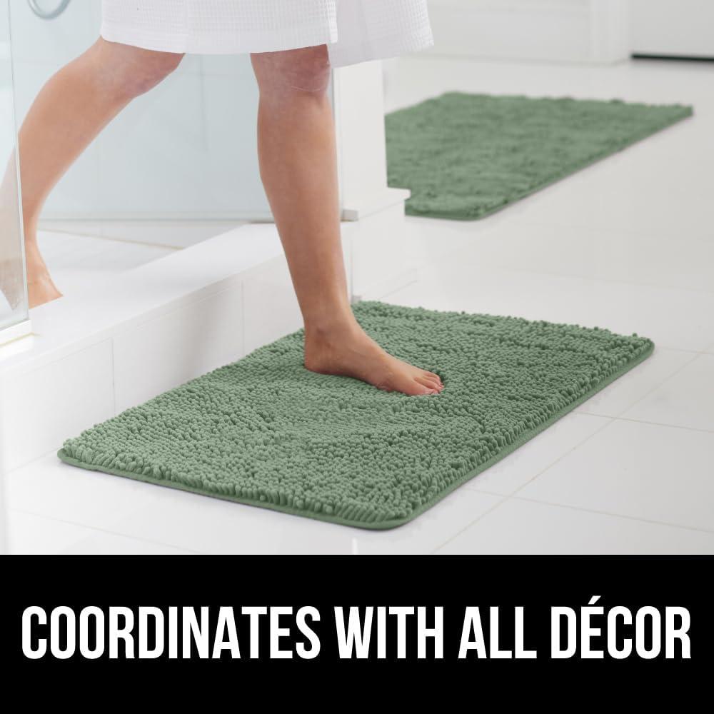 imageGORILLA GRIP Bath Rug Mat 36x24 Thick Absorbent Chenille Quick Dry Microfiber Mats Rubber Backing Washable Shower Floor Rugs Bathmat Runner US Designed Bathroom Home Decor Accessories Gray BeigeSage