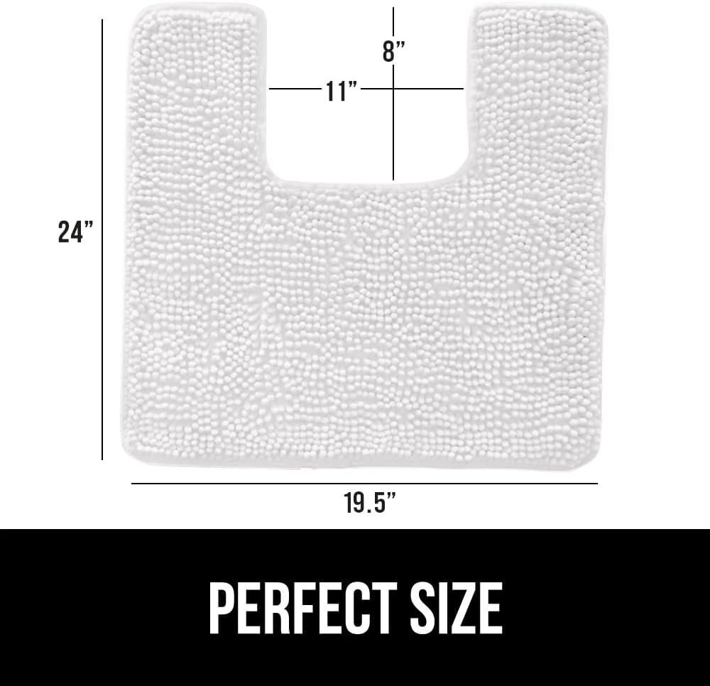 imageGORILLA GRIP Bath Rug Mat 36x24 Thick Absorbent Chenille Quick Dry Microfiber Mats Rubber Backing Washable Shower Floor Rugs Bathmat Runner US Designed Bathroom Home Decor Accessories Gray BeigeWhite