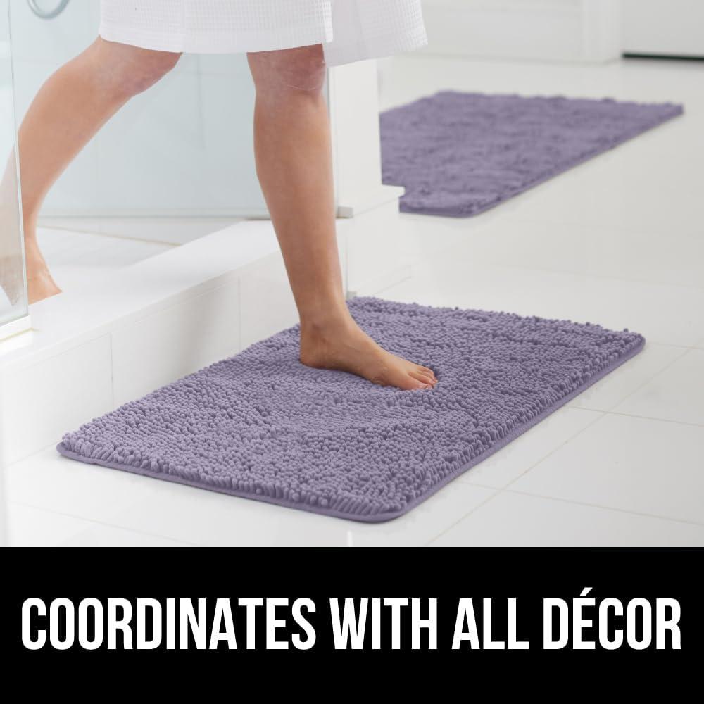 imageGORILLA GRIP Bath Rug Mat 36x24 Thick Absorbent Chenille Quick Dry Microfiber Mats Rubber Backing Washable Shower Floor Rugs Bathmat Runner US Designed Bathroom Home Decor Accessories Gray BeigeLight Purple