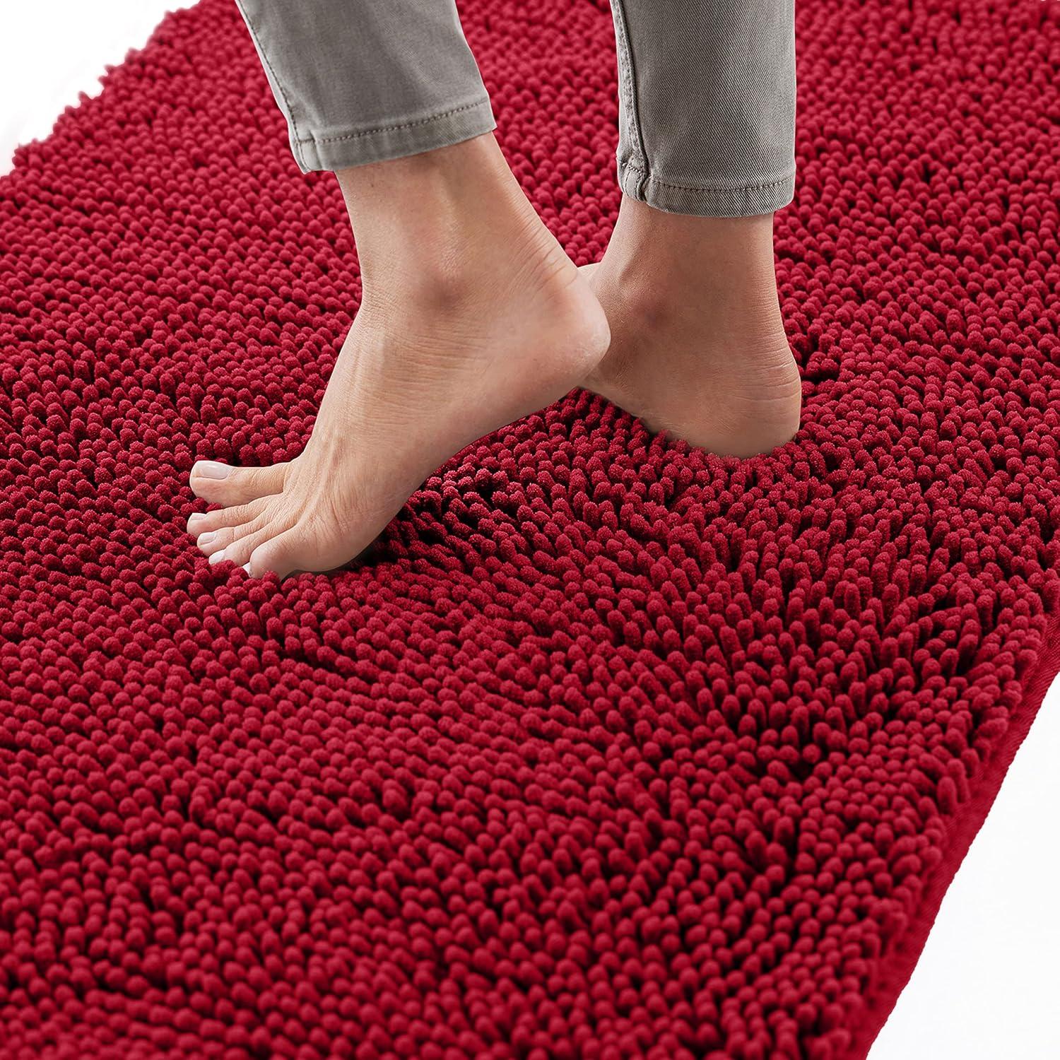 imageGORILLA GRIP Bath Rug Mat 36x24 Thick Absorbent Chenille Quick Dry Microfiber Mats Rubber Backing Washable Shower Floor Rugs Bathmat Runner US Designed Bathroom Home Decor Accessories Gray BeigeRed