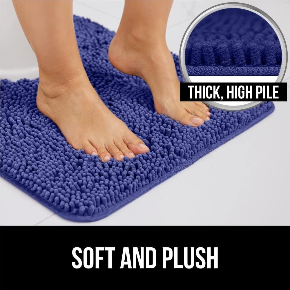 imageGORILLA GRIP Bath Rug Mat 36x24 Thick Absorbent Chenille Quick Dry Microfiber Mats Rubber Backing Washable Shower Floor Rugs Bathmat Runner US Designed Bathroom Home Decor Accessories Gray BeigeRoyal Blue