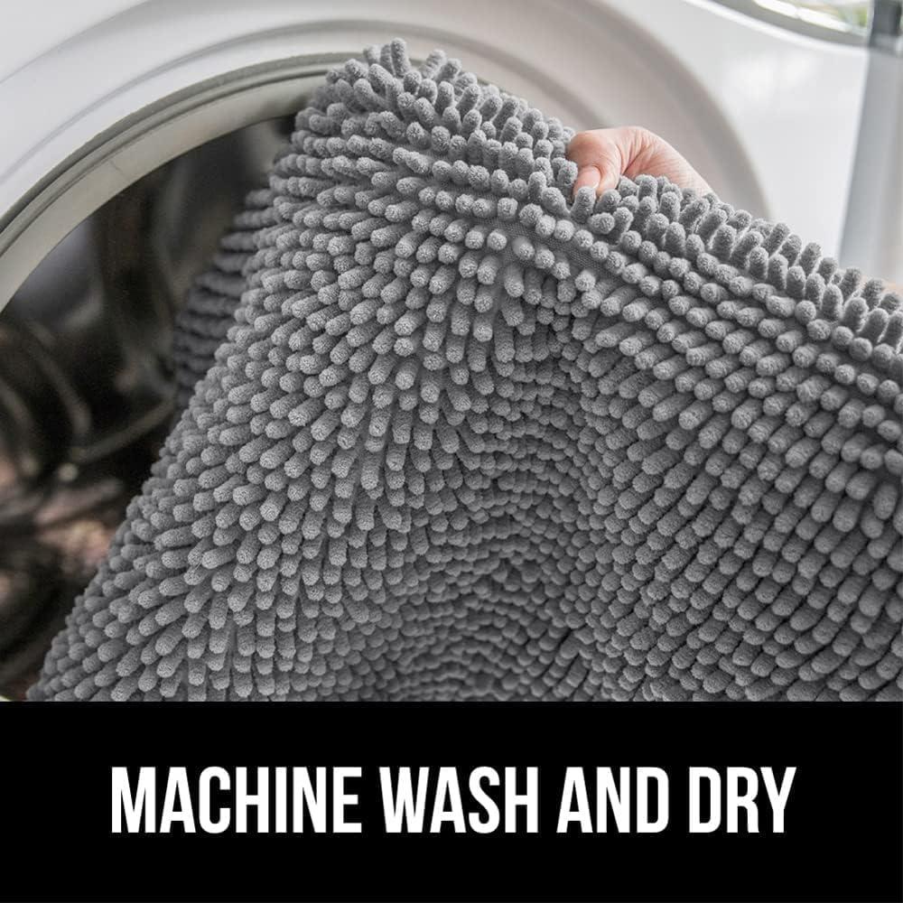 imageGORILLA GRIP Bath Rug Mat 36x24 Thick Absorbent Chenille Quick Dry Microfiber Mats Rubber Backing Washable Shower Floor Rugs Bathmat Runner US Designed Bathroom Home Decor Accessories Gray BeigeGrey
