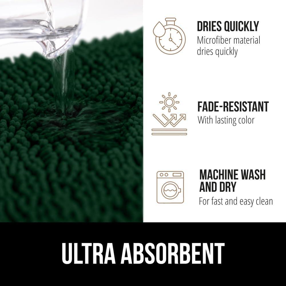 imageGORILLA GRIP Bath Rug Mat 36x24 Thick Absorbent Chenille Quick Dry Microfiber Mats Rubber Backing Washable Shower Floor Rugs Bathmat Runner US Designed Bathroom Home Decor Accessories Gray BeigeHunter
