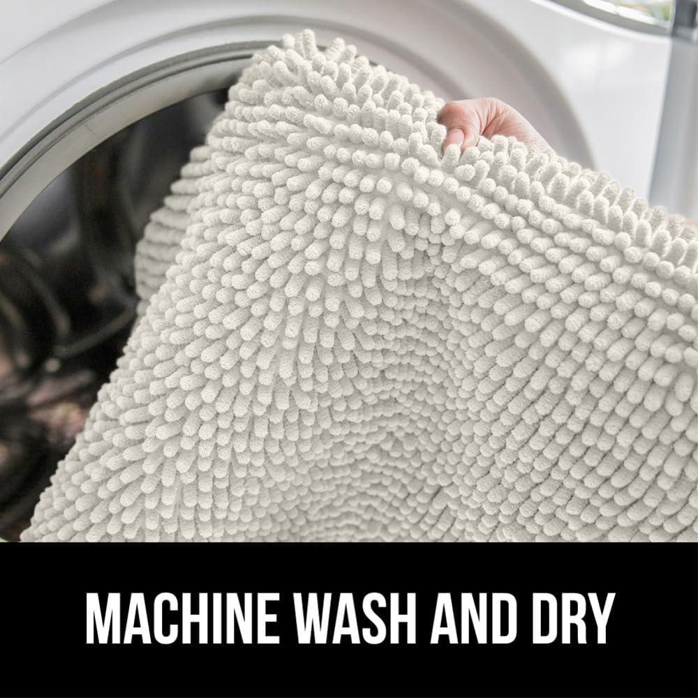 imageGORILLA GRIP Bath Rug Mat 36x24 Thick Absorbent Chenille Quick Dry Microfiber Mats Rubber Backing Washable Shower Floor Rugs Bathmat Runner US Designed Bathroom Home Decor Accessories Gray BeigeIvory