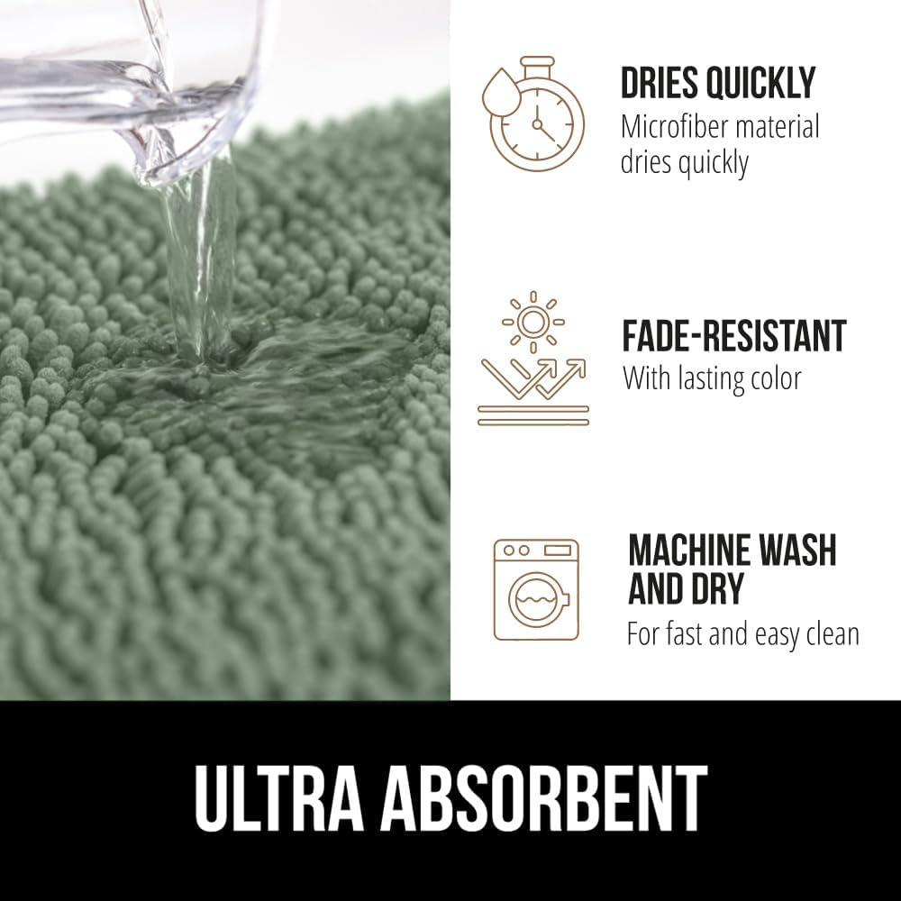 imageGORILLA GRIP Bath Rug Mat 36x24 Thick Absorbent Chenille Quick Dry Microfiber Mats Rubber Backing Washable Shower Floor Rugs Bathmat Runner US Designed Bathroom Home Decor Accessories Gray BeigeSage