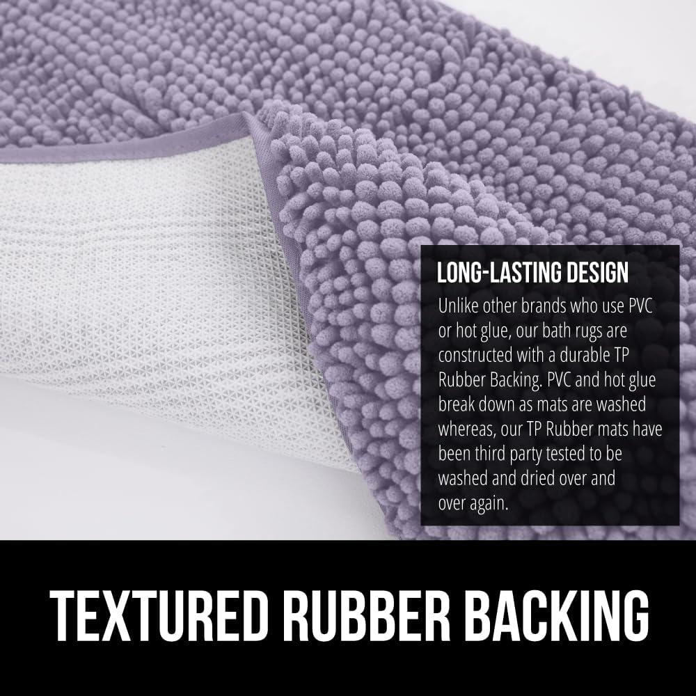imageGORILLA GRIP Bath Rug Mat 36x24 Thick Absorbent Chenille Quick Dry Microfiber Mats Rubber Backing Washable Shower Floor Rugs Bathmat Runner US Designed Bathroom Home Decor Accessories Gray BeigeLight Purple