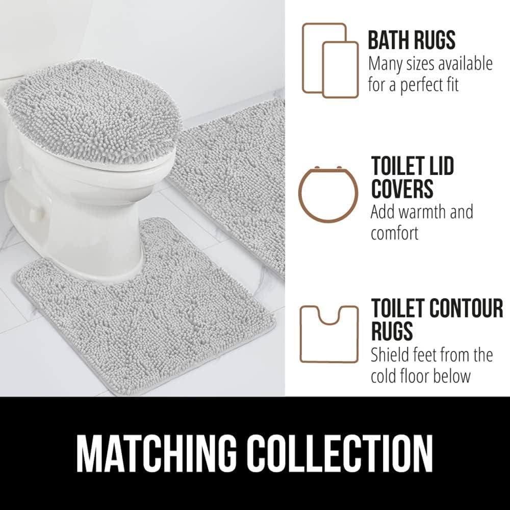 imageGORILLA GRIP Bath Rug Mat 36x24 Thick Absorbent Chenille Quick Dry Microfiber Mats Rubber Backing Washable Shower Floor Rugs Bathmat Runner US Designed Bathroom Home Decor Accessories Gray BeigeLight Gray
