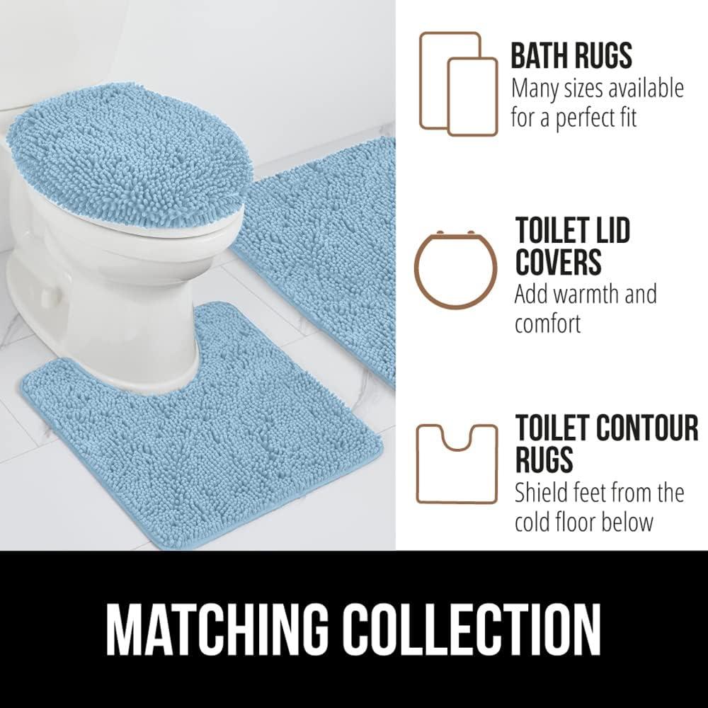 imageGORILLA GRIP Bath Rug Mat 36x24 Thick Absorbent Chenille Quick Dry Microfiber Mats Rubber Backing Washable Shower Floor Rugs Bathmat Runner US Designed Bathroom Home Decor Accessories Gray BeigeSky