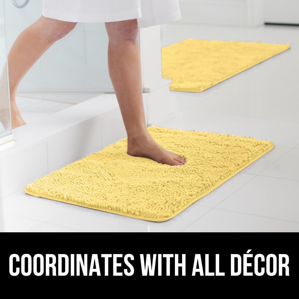 imageGORILLA GRIP Bath Rug Mat 36x24 Thick Absorbent Chenille Quick Dry Microfiber Mats Rubber Backing Washable Shower Floor Rugs Bathmat Runner US Designed Bathroom Home Decor Accessories Gray BeigeYellow