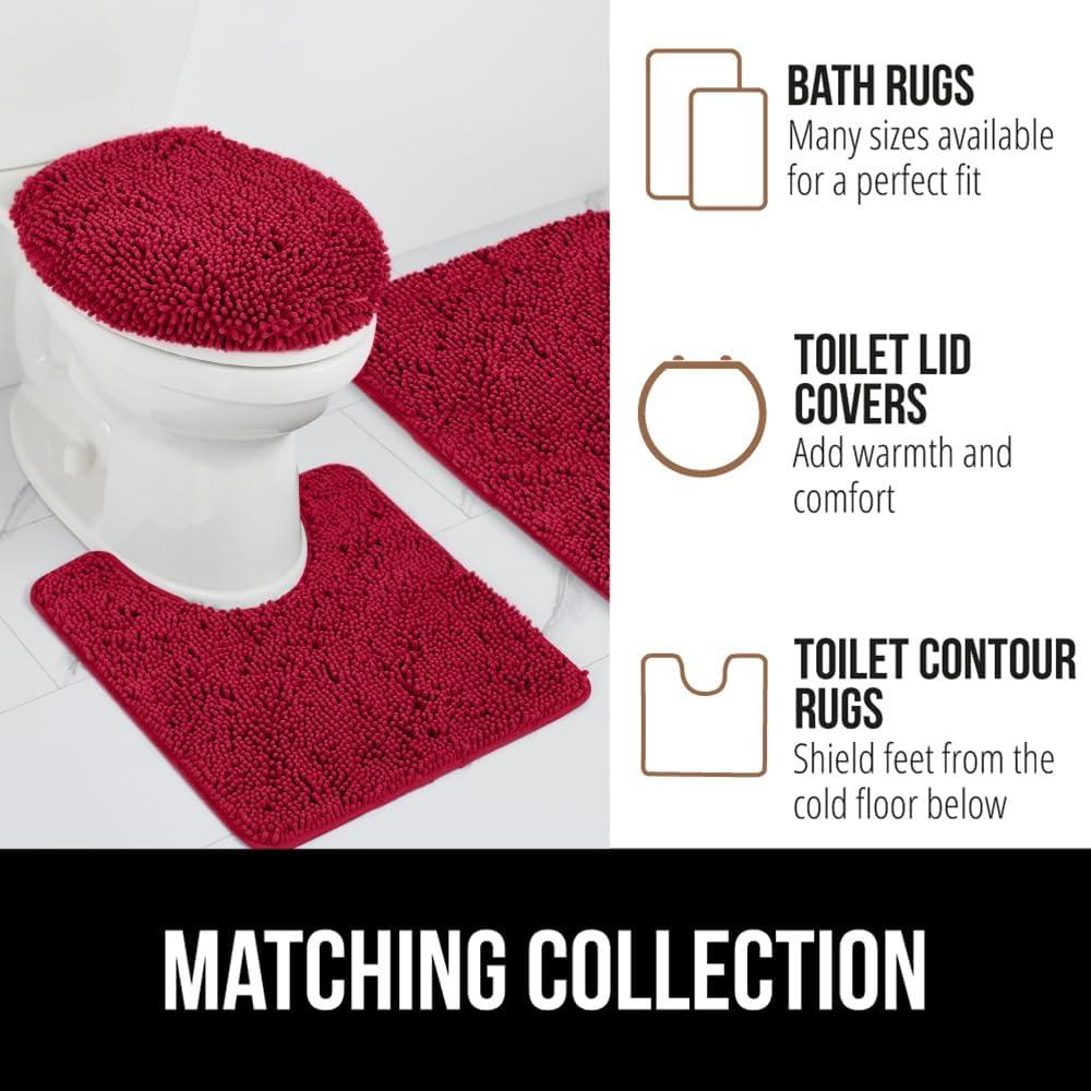 imageGORILLA GRIP Bath Rug Mat 36x24 Thick Absorbent Chenille Quick Dry Microfiber Mats Rubber Backing Washable Shower Floor Rugs Bathmat Runner US Designed Bathroom Home Decor Accessories Gray BeigeRed