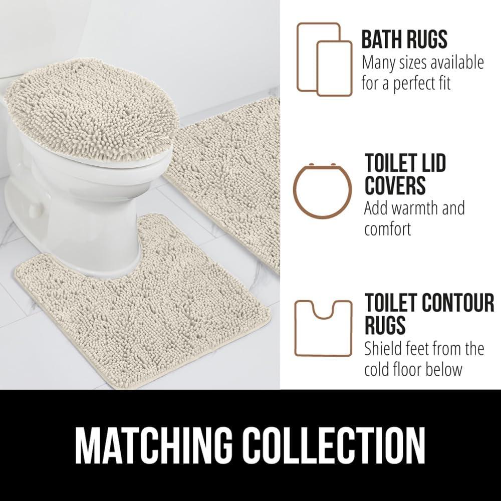 imageGORILLA GRIP Bath Rug Mat 36x24 Thick Absorbent Chenille Quick Dry Microfiber Mats Rubber Backing Washable Shower Floor Rugs Bathmat Runner US Designed Bathroom Home Decor Accessories Gray BeigeDusty Cloud