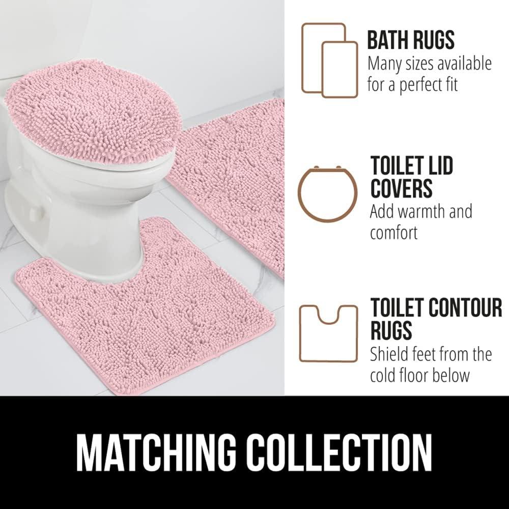 imageGORILLA GRIP Bath Rug Mat 36x24 Thick Absorbent Chenille Quick Dry Microfiber Mats Rubber Backing Washable Shower Floor Rugs Bathmat Runner US Designed Bathroom Home Decor Accessories Gray BeigeLight Pink