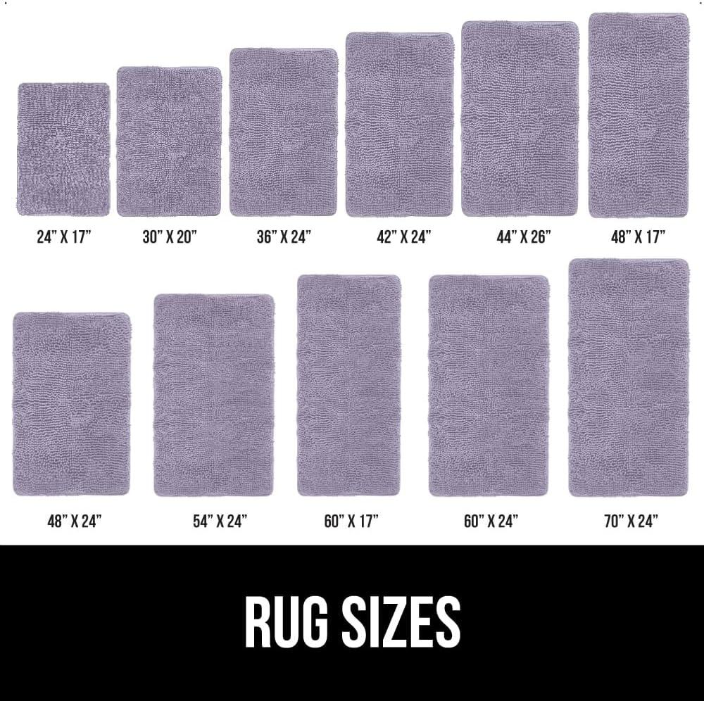imageGORILLA GRIP Bath Rug Mat 36x24 Thick Absorbent Chenille Quick Dry Microfiber Mats Rubber Backing Washable Shower Floor Rugs Bathmat Runner US Designed Bathroom Home Decor Accessories Gray BeigeLight Purple