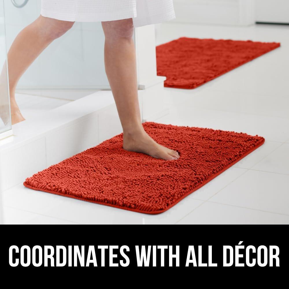 imageGORILLA GRIP Bath Rug Mat 36x24 Thick Absorbent Chenille Quick Dry Microfiber Mats Rubber Backing Washable Shower Floor Rugs Bathmat Runner US Designed Bathroom Home Decor Accessories Gray BeigeSunset Orange