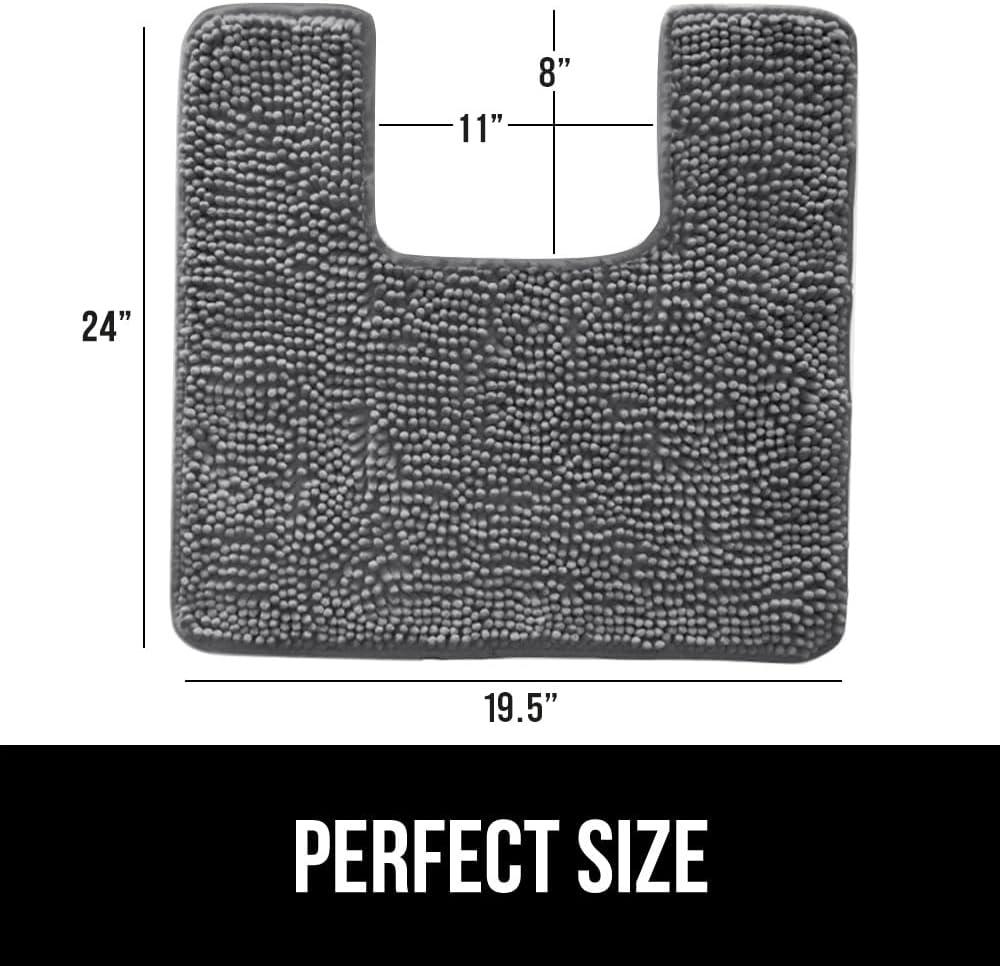 imageGORILLA GRIP Bath Rug Mat 36x24 Thick Absorbent Chenille Quick Dry Microfiber Mats Rubber Backing Washable Shower Floor Rugs Bathmat Runner US Designed Bathroom Home Decor Accessories Gray BeigeGrey