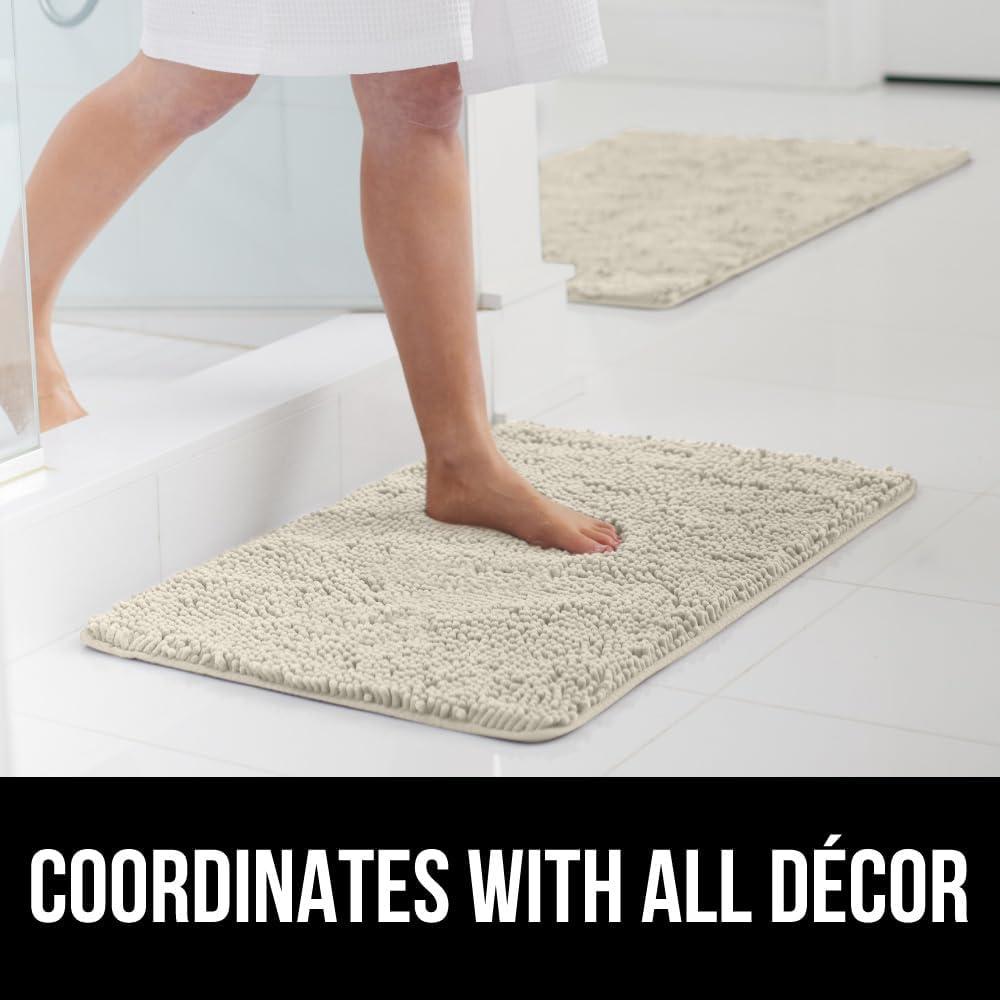 imageGORILLA GRIP Bath Rug Mat 36x24 Thick Absorbent Chenille Quick Dry Microfiber Mats Rubber Backing Washable Shower Floor Rugs Bathmat Runner US Designed Bathroom Home Decor Accessories Gray BeigeDusty Cloud