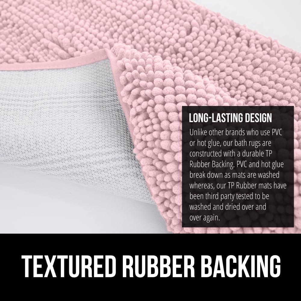 imageGORILLA GRIP Bath Rug Mat 36x24 Thick Absorbent Chenille Quick Dry Microfiber Mats Rubber Backing Washable Shower Floor Rugs Bathmat Runner US Designed Bathroom Home Decor Accessories Gray BeigeLight Pink