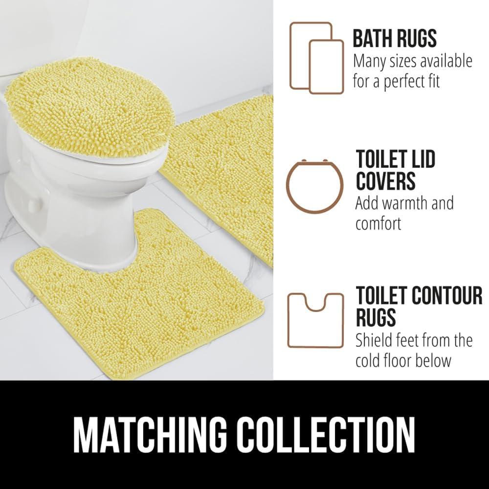 imageGORILLA GRIP Bath Rug Mat 36x24 Thick Absorbent Chenille Quick Dry Microfiber Mats Rubber Backing Washable Shower Floor Rugs Bathmat Runner US Designed Bathroom Home Decor Accessories Gray BeigeYellow