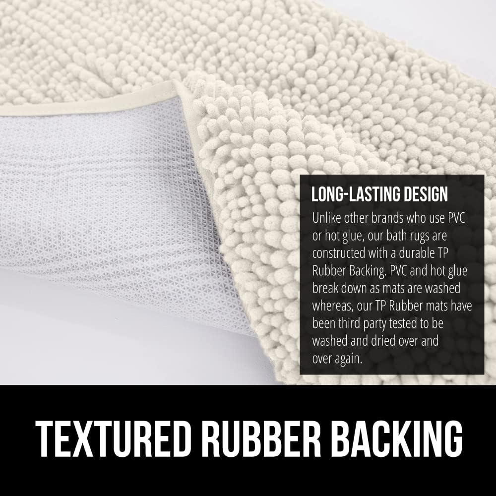 imageGORILLA GRIP Bath Rug Mat 36x24 Thick Absorbent Chenille Quick Dry Microfiber Mats Rubber Backing Washable Shower Floor Rugs Bathmat Runner US Designed Bathroom Home Decor Accessories Gray BeigeIvory