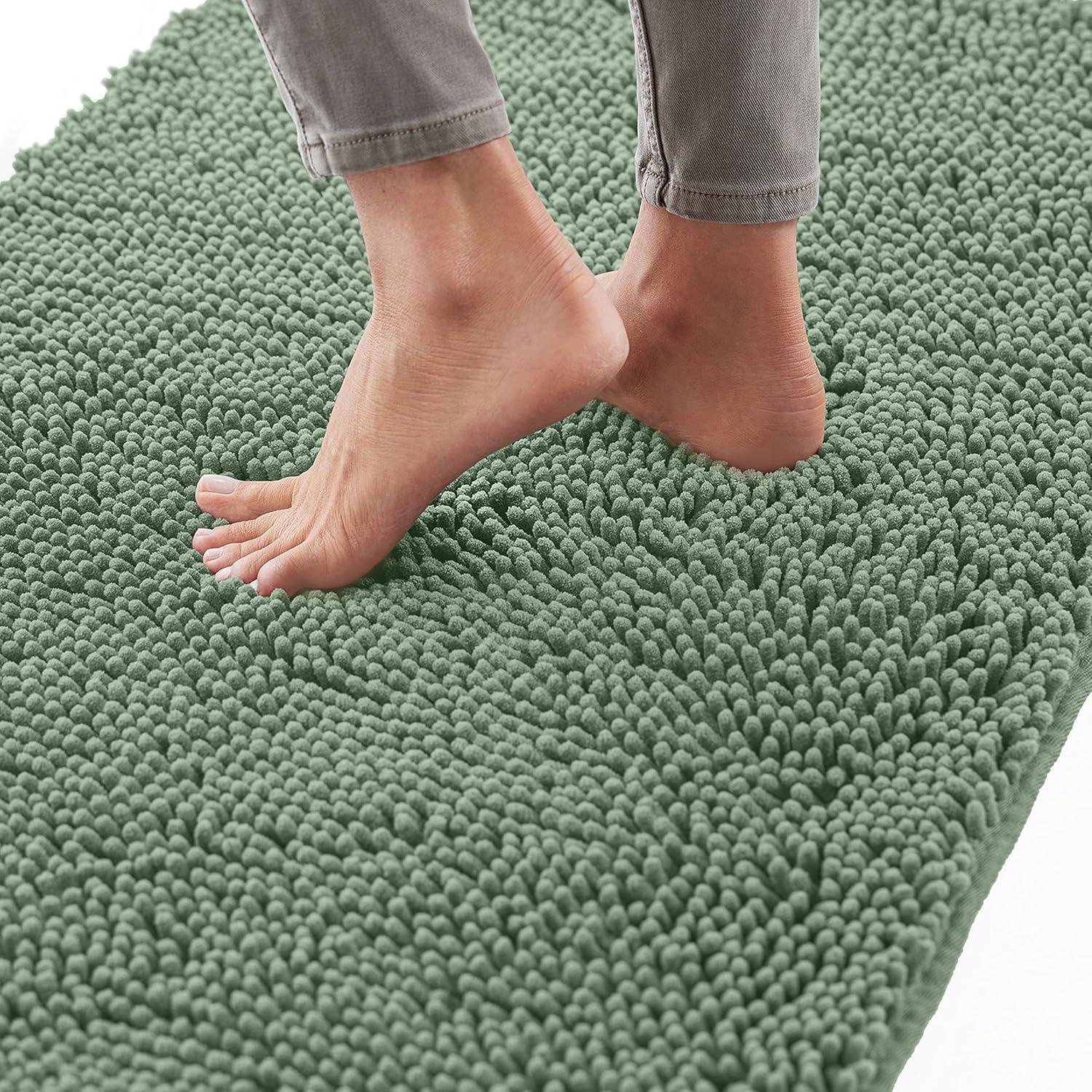 imageGORILLA GRIP Bath Rug Mat 36x24 Thick Absorbent Chenille Quick Dry Microfiber Mats Rubber Backing Washable Shower Floor Rugs Bathmat Runner US Designed Bathroom Home Decor Accessories Gray BeigeSage