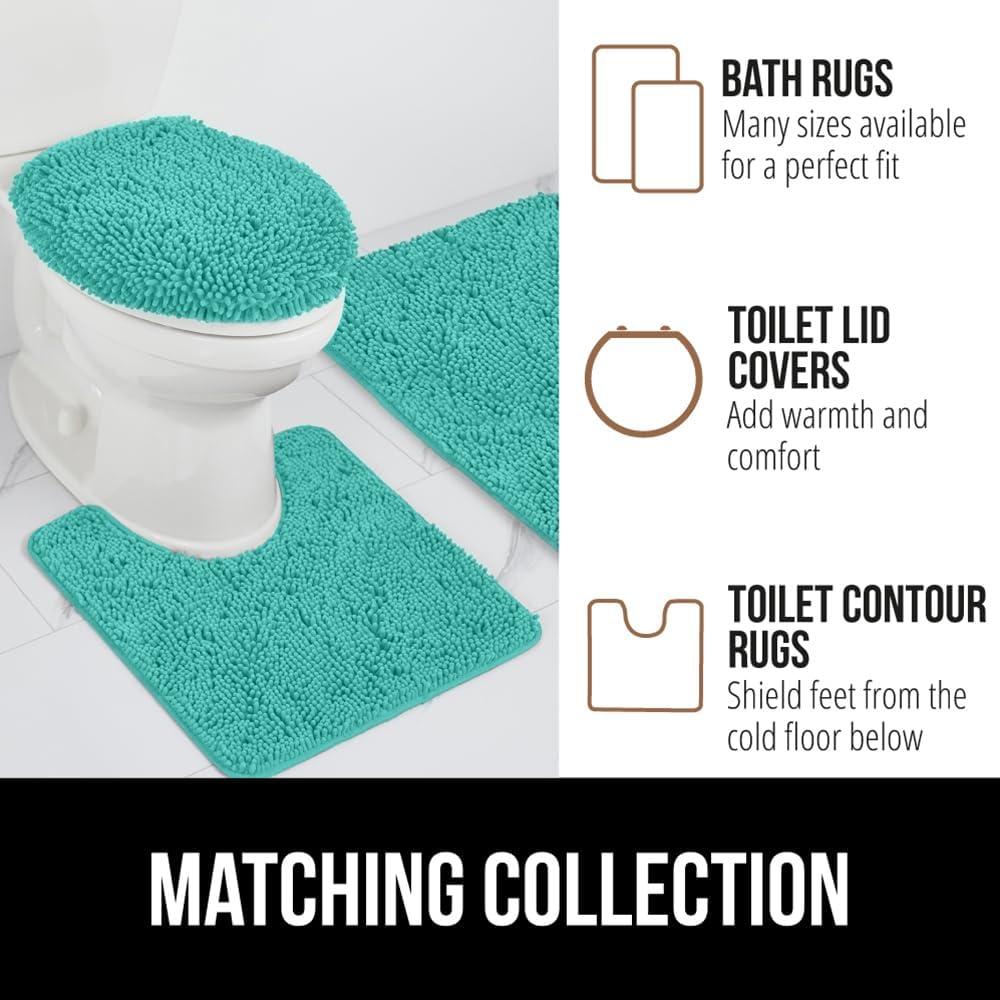 imageGORILLA GRIP Bath Rug Mat 36x24 Thick Absorbent Chenille Quick Dry Microfiber Mats Rubber Backing Washable Shower Floor Rugs Bathmat Runner US Designed Bathroom Home Decor Accessories Gray BeigeTurquoise