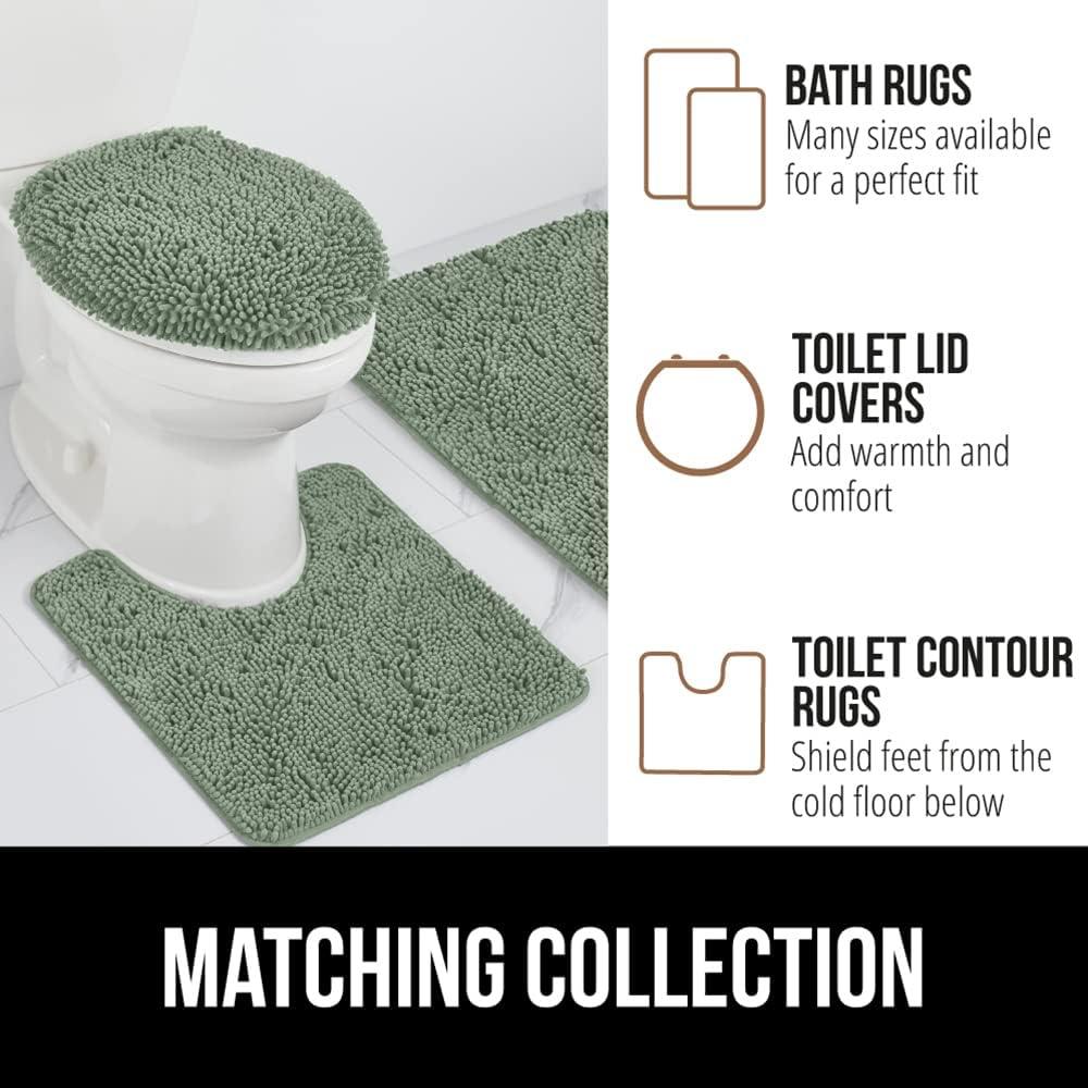 imageGORILLA GRIP Bath Rug Mat 36x24 Thick Absorbent Chenille Quick Dry Microfiber Mats Rubber Backing Washable Shower Floor Rugs Bathmat Runner US Designed Bathroom Home Decor Accessories Gray BeigeSage
