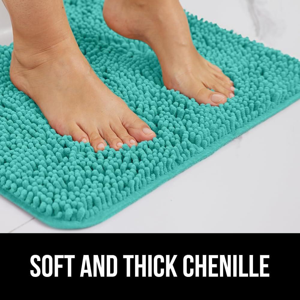 imageGORILLA GRIP Bath Rug Mat 36x24 Thick Absorbent Chenille Quick Dry Microfiber Mats Rubber Backing Washable Shower Floor Rugs Bathmat Runner US Designed Bathroom Home Decor Accessories Gray BeigeTurquoise