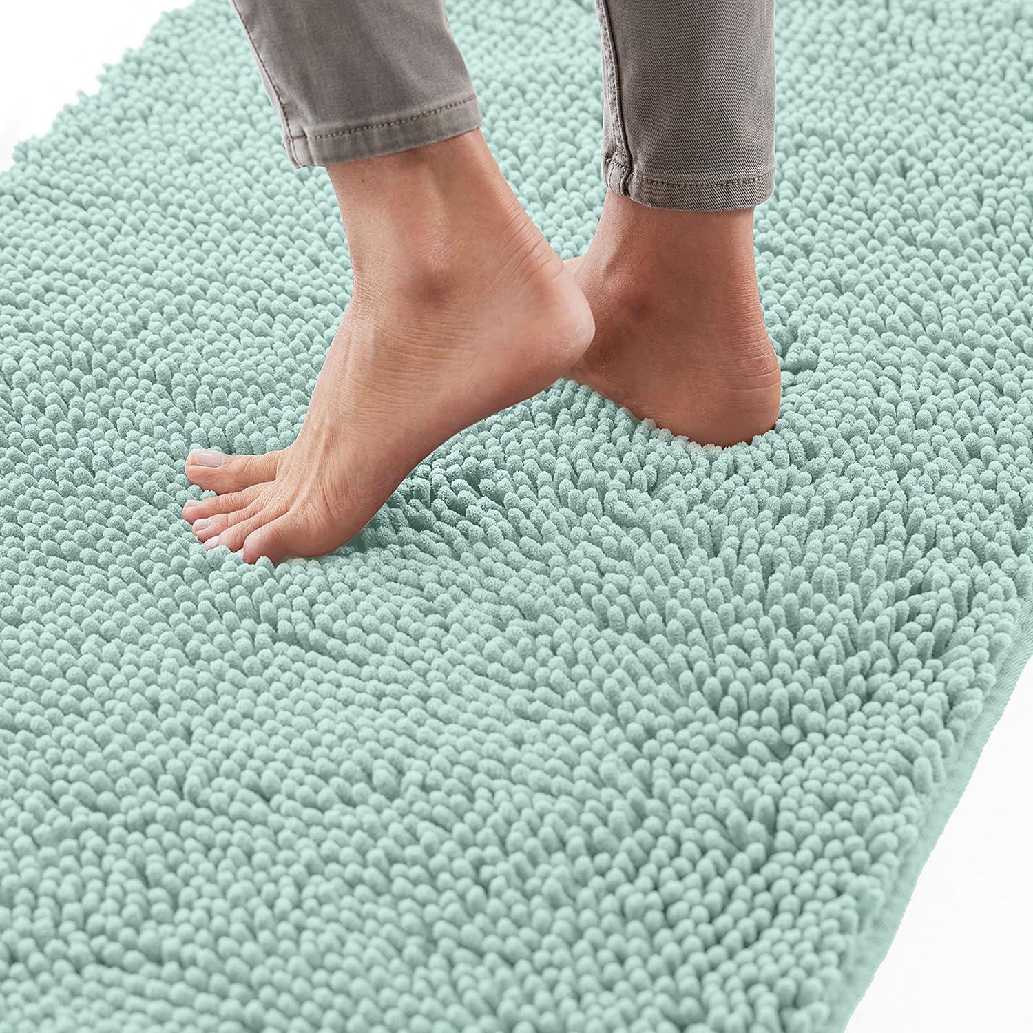 imageGORILLA GRIP Bath Rug Mat 36x24 Thick Absorbent Chenille Quick Dry Microfiber Mats Rubber Backing Washable Shower Floor Rugs Bathmat Runner US Designed Bathroom Home Decor Accessories Gray BeigeSeablue