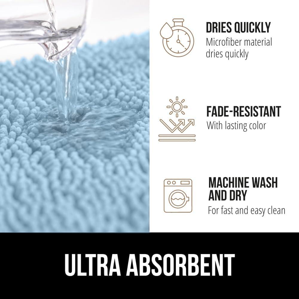 imageGORILLA GRIP Bath Rug Mat 36x24 Thick Absorbent Chenille Quick Dry Microfiber Mats Rubber Backing Washable Shower Floor Rugs Bathmat Runner US Designed Bathroom Home Decor Accessories Gray BeigeSky
