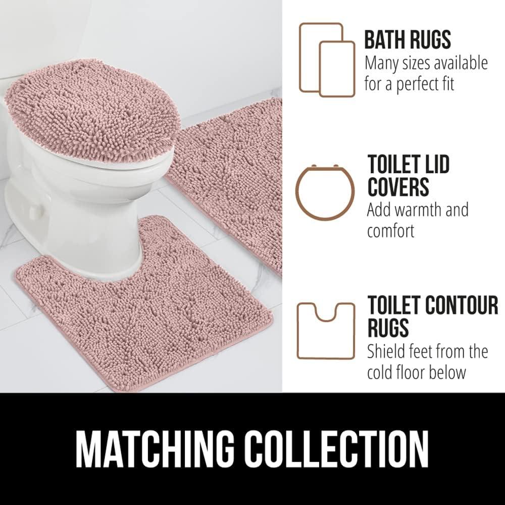 imageGORILLA GRIP Bath Rug Mat 36x24 Thick Absorbent Chenille Quick Dry Microfiber Mats Rubber Backing Washable Shower Floor Rugs Bathmat Runner US Designed Bathroom Home Decor Accessories Gray BeigeDusty Rose