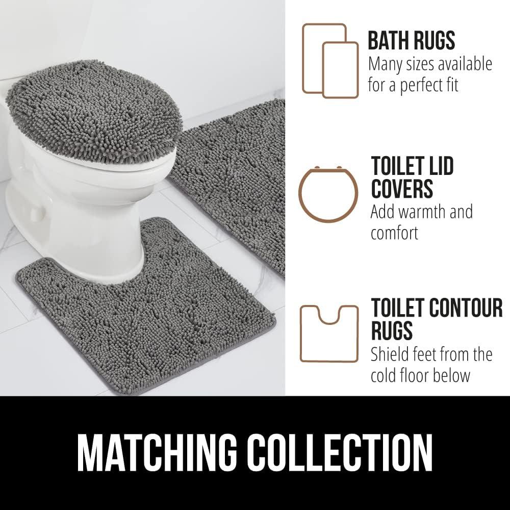 imageGORILLA GRIP Bath Rug Mat 36x24 Thick Absorbent Chenille Quick Dry Microfiber Mats Rubber Backing Washable Shower Floor Rugs Bathmat Runner US Designed Bathroom Home Decor Accessories Gray BeigeGrey
