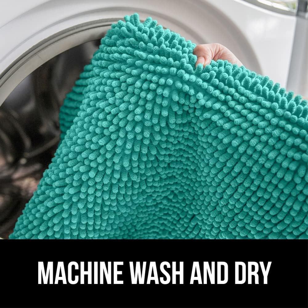 imageGORILLA GRIP Bath Rug Mat 36x24 Thick Absorbent Chenille Quick Dry Microfiber Mats Rubber Backing Washable Shower Floor Rugs Bathmat Runner US Designed Bathroom Home Decor Accessories Gray BeigeTurquoise