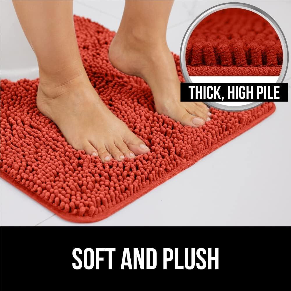imageGORILLA GRIP Bath Rug Mat 36x24 Thick Absorbent Chenille Quick Dry Microfiber Mats Rubber Backing Washable Shower Floor Rugs Bathmat Runner US Designed Bathroom Home Decor Accessories Gray BeigeSunset Orange