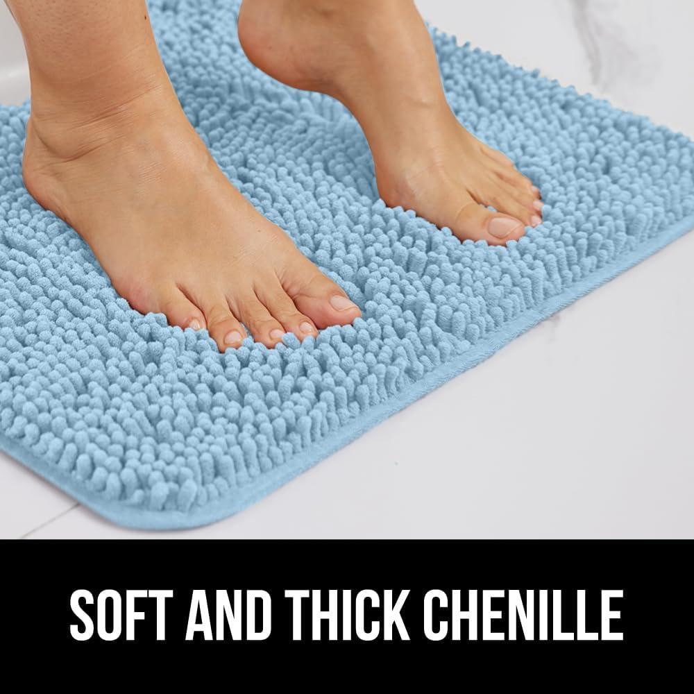 imageGORILLA GRIP Bath Rug Mat 36x24 Thick Absorbent Chenille Quick Dry Microfiber Mats Rubber Backing Washable Shower Floor Rugs Bathmat Runner US Designed Bathroom Home Decor Accessories Gray BeigeSky
