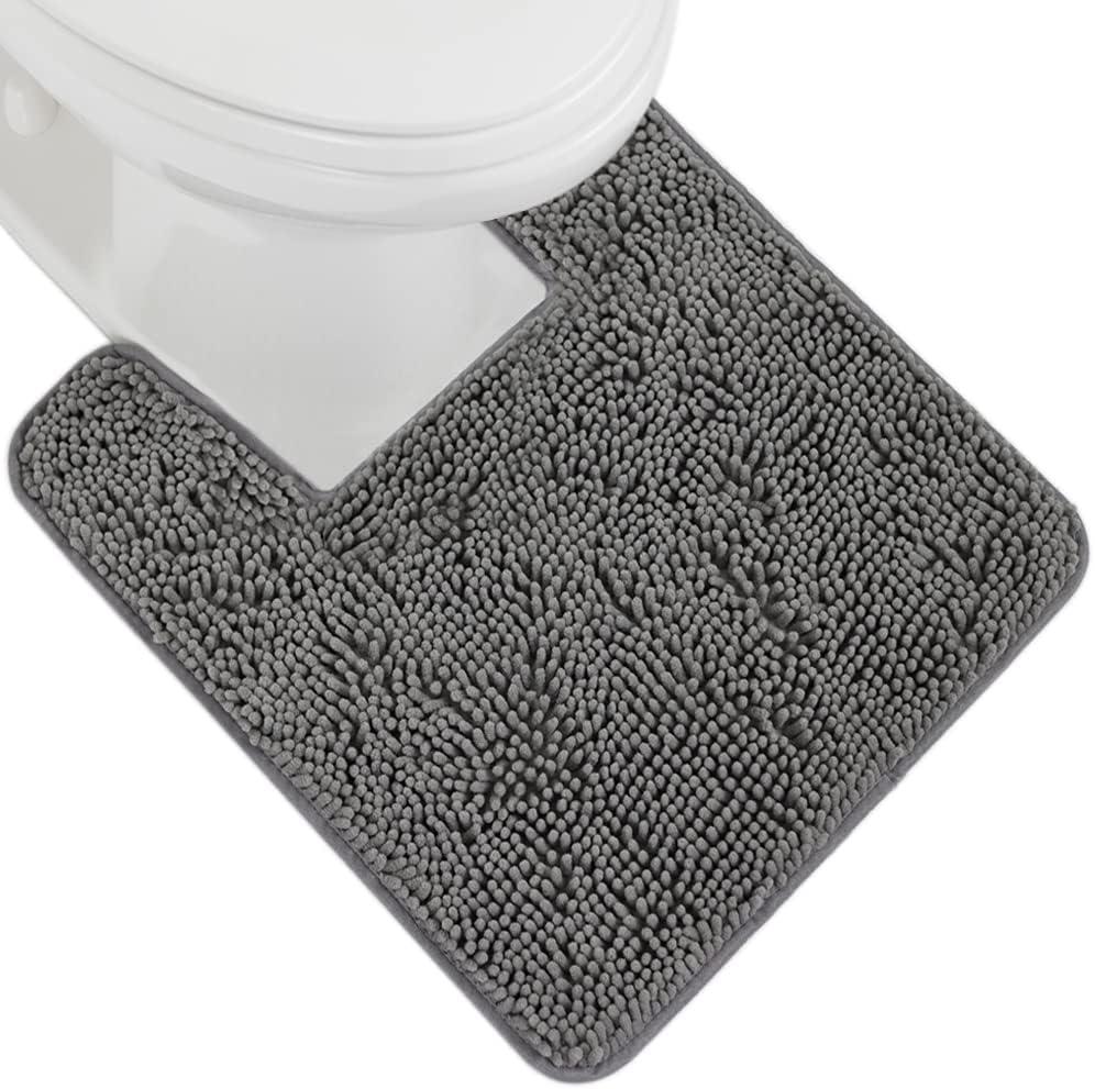 imageGORILLA GRIP Bath Rug Mat 36x24 Thick Absorbent Chenille Quick Dry Microfiber Mats Rubber Backing Washable Shower Floor Rugs Bathmat Runner US Designed Bathroom Home Decor Accessories Gray BeigeGrey