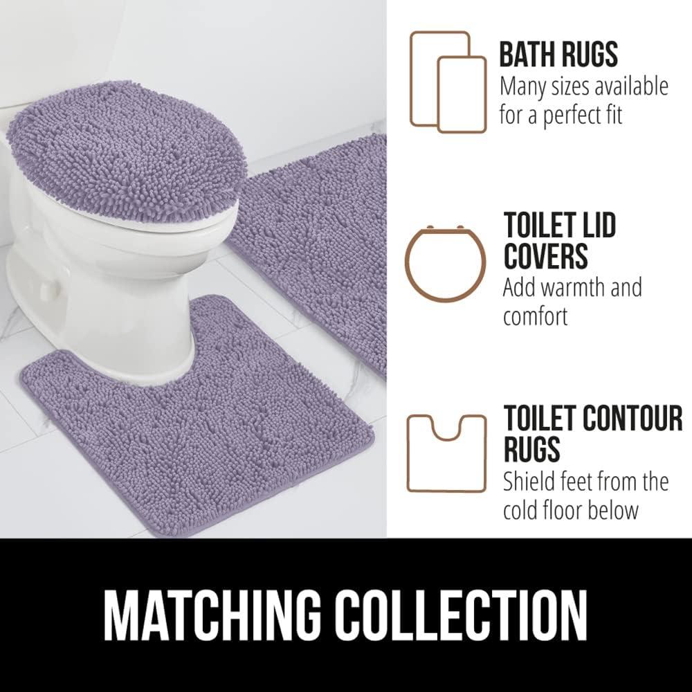imageGORILLA GRIP Bath Rug Mat 36x24 Thick Absorbent Chenille Quick Dry Microfiber Mats Rubber Backing Washable Shower Floor Rugs Bathmat Runner US Designed Bathroom Home Decor Accessories Gray BeigeLight Purple