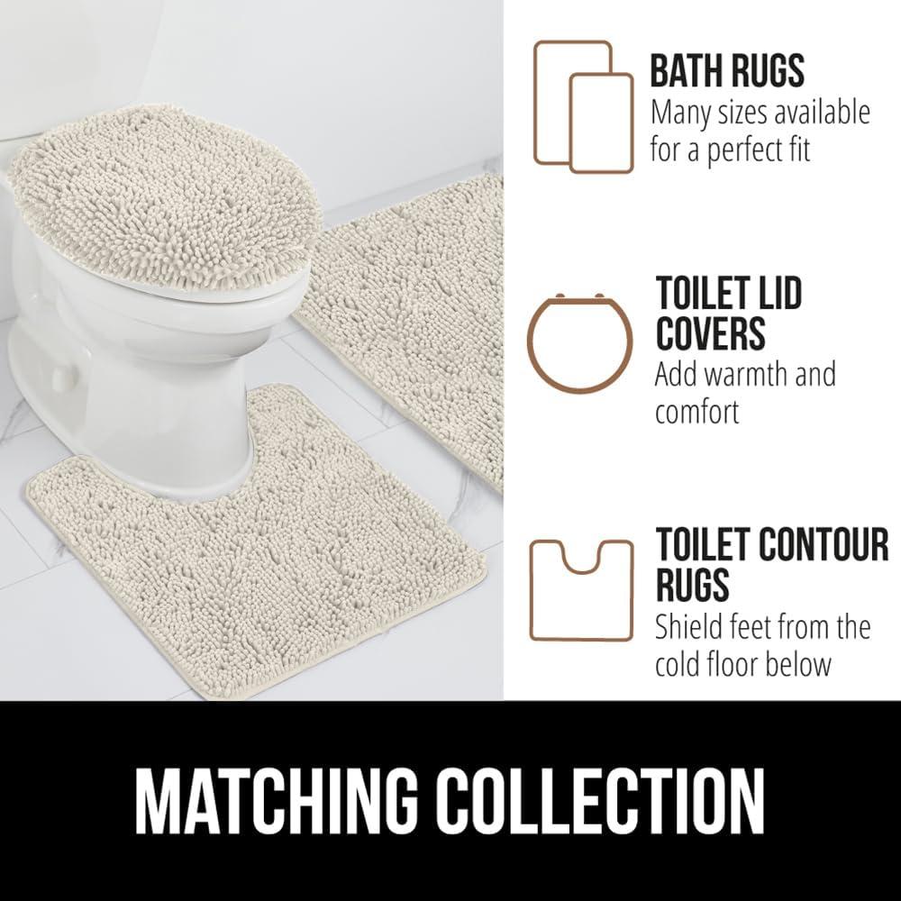 imageGORILLA GRIP Bath Rug Mat 36x24 Thick Absorbent Chenille Quick Dry Microfiber Mats Rubber Backing Washable Shower Floor Rugs Bathmat Runner US Designed Bathroom Home Decor Accessories Gray BeigeIvory