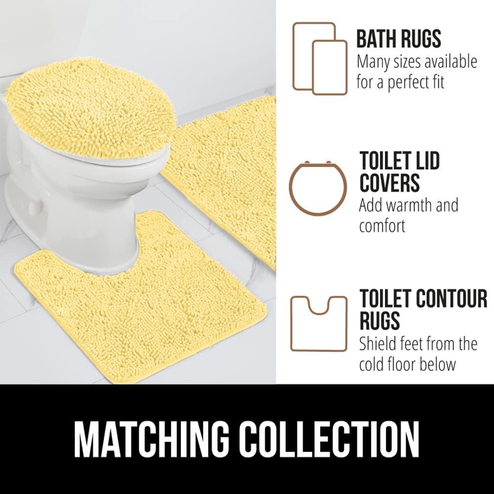 imageGORILLA GRIP Bath Rug Mat 36x24 Thick Absorbent Chenille Quick Dry Microfiber Mats Rubber Backing Washable Shower Floor Rugs Bathmat Runner US Designed Bathroom Home Decor Accessories Gray BeigeYellow