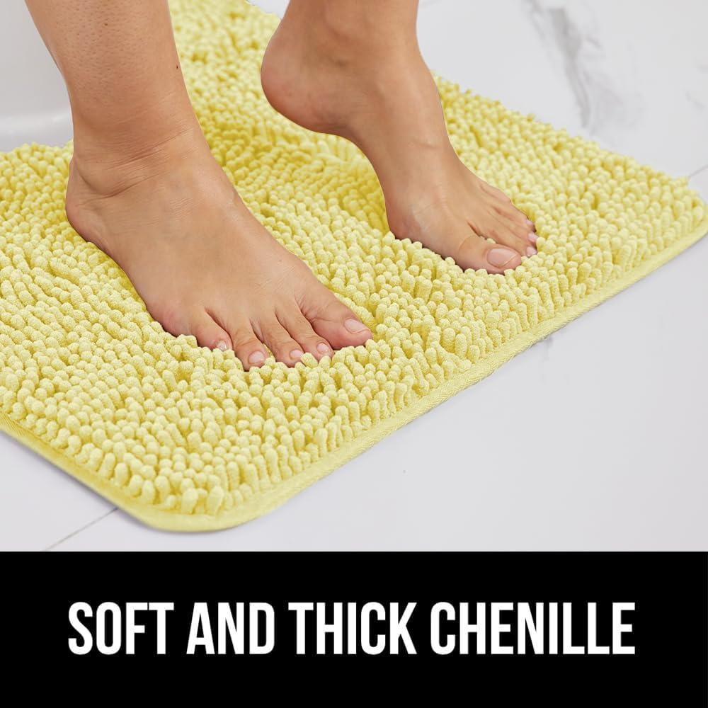 imageGORILLA GRIP Bath Rug Mat 36x24 Thick Absorbent Chenille Quick Dry Microfiber Mats Rubber Backing Washable Shower Floor Rugs Bathmat Runner US Designed Bathroom Home Decor Accessories Gray BeigeYellow