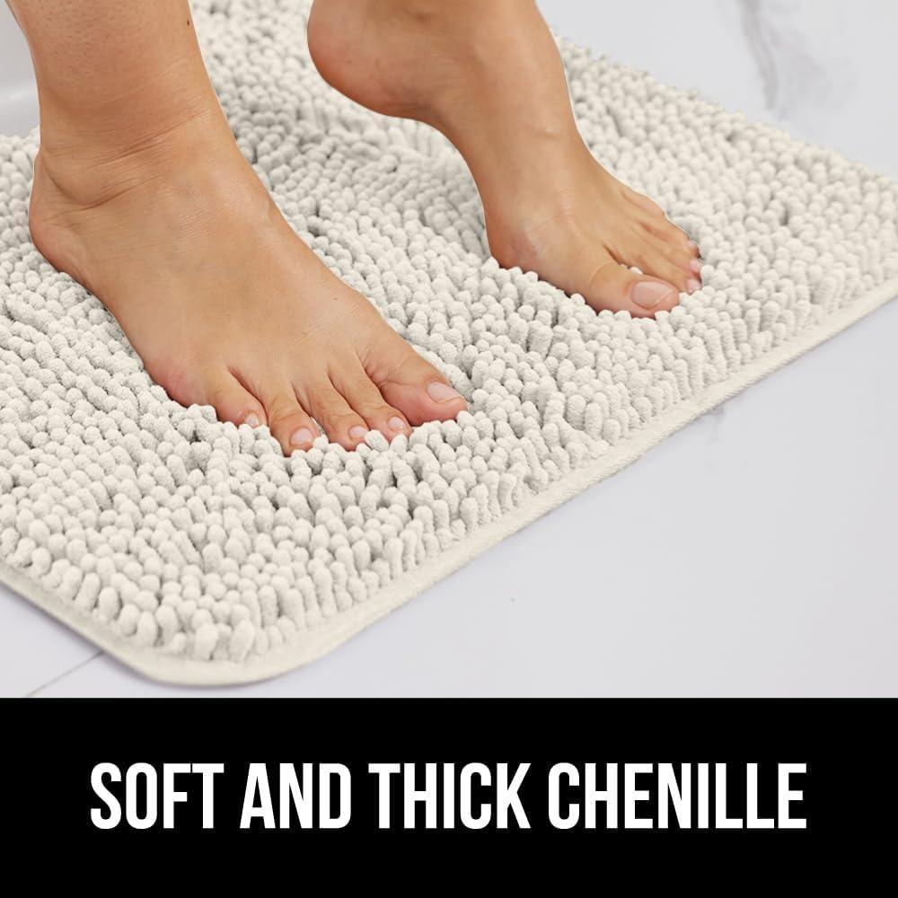 imageGORILLA GRIP Bath Rug Mat 36x24 Thick Absorbent Chenille Quick Dry Microfiber Mats Rubber Backing Washable Shower Floor Rugs Bathmat Runner US Designed Bathroom Home Decor Accessories Gray BeigeIvory