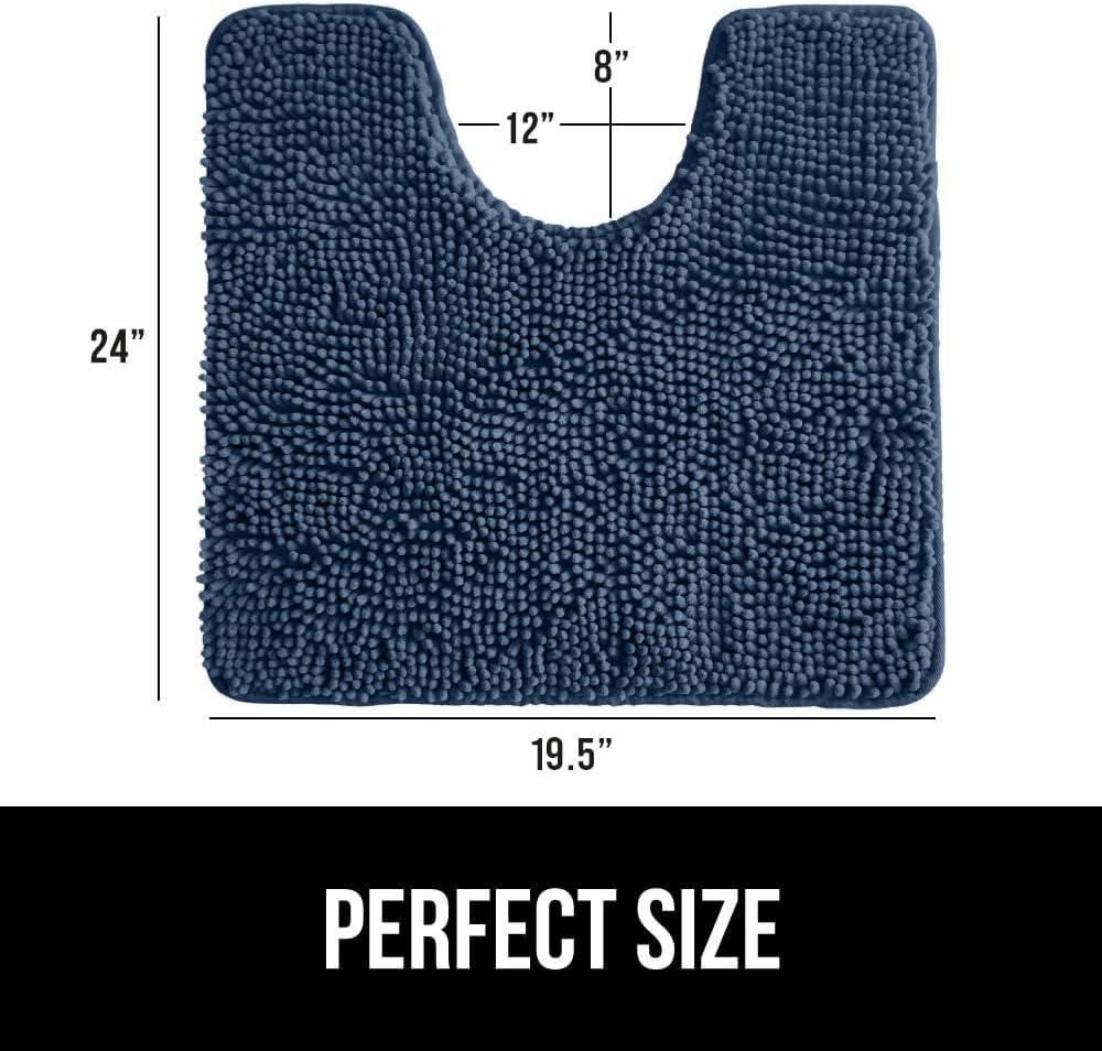 imageGORILLA GRIP Bath Rug Mat 36x24 Thick Absorbent Chenille Quick Dry Microfiber Mats Rubber Backing Washable Shower Floor Rugs Bathmat Runner US Designed Bathroom Home Decor Accessories Gray BeigeNavy