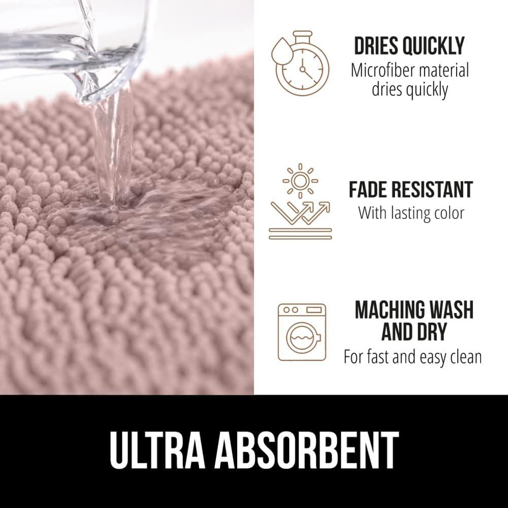 imageGORILLA GRIP Bath Rug Mat 36x24 Thick Absorbent Chenille Quick Dry Microfiber Mats Rubber Backing Washable Shower Floor Rugs Bathmat Runner US Designed Bathroom Home Decor Accessories Gray BeigeDusty Rose