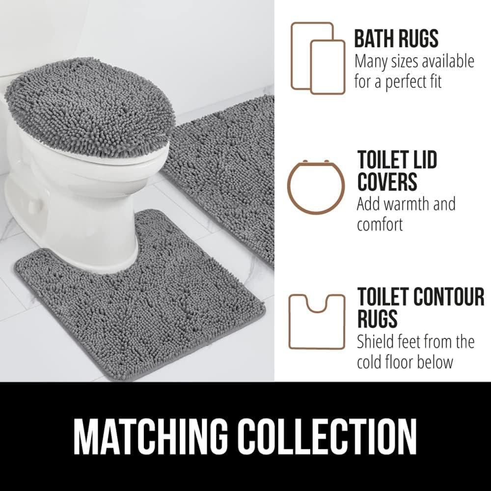 imageGORILLA GRIP Bath Rug Mat 36x24 Thick Absorbent Chenille Quick Dry Microfiber Mats Rubber Backing Washable Shower Floor Rugs Bathmat Runner US Designed Bathroom Home Decor Accessories Gray BeigeGrey